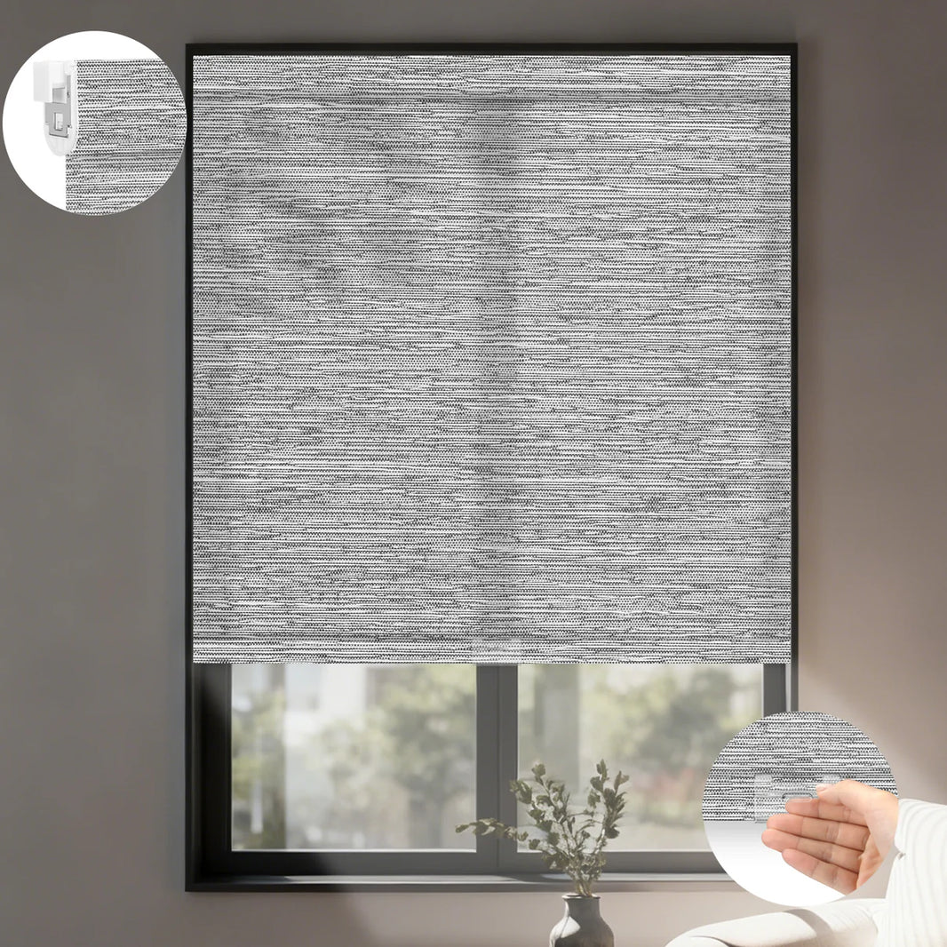 Sunelo No Drill Cordless Light Filtering Roller Shades 75% Blackout - Dreamy