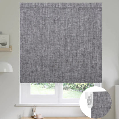 Sunelo No Drill Roller Shades, Motorized 100% Blackout - Dual Sided