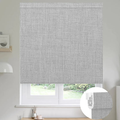 Sunelo No Drill Roller Shades, Motorized 100% Blackout - Dual Sided