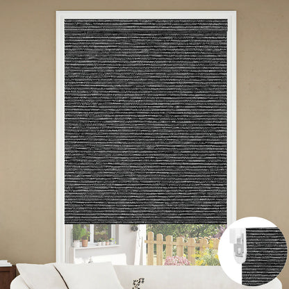 Sunelo No Drill Roller Shades,  Motorized  100% Blackout - Eclipse
