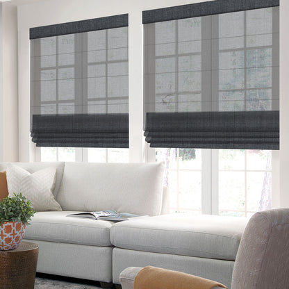 Sunelo Motorized Light Filtering Roman Shades 50% Blackout - Eclipse