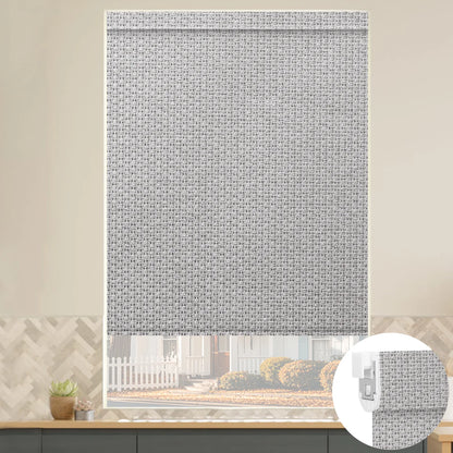 Sunelo No Drill Roller Shades, Motorized 100% Blackout - Groove