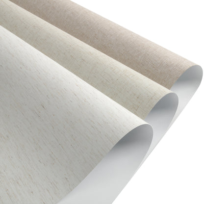 Sunelo No Drill Roller Shades, Motorized 100% Blackout - Linen
