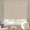 Sunelo No Drill Roller Shades, Motorized 100% Blackout - Linen