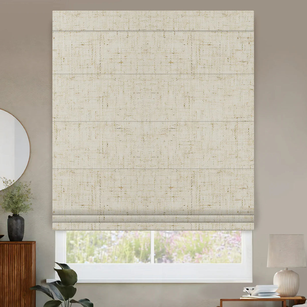 Sunelo Motorized Roman Shades 100% Blackout - Linen
