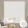 Sunelo No Drill Roller Shades, Motorized 100% Blackout - Linen