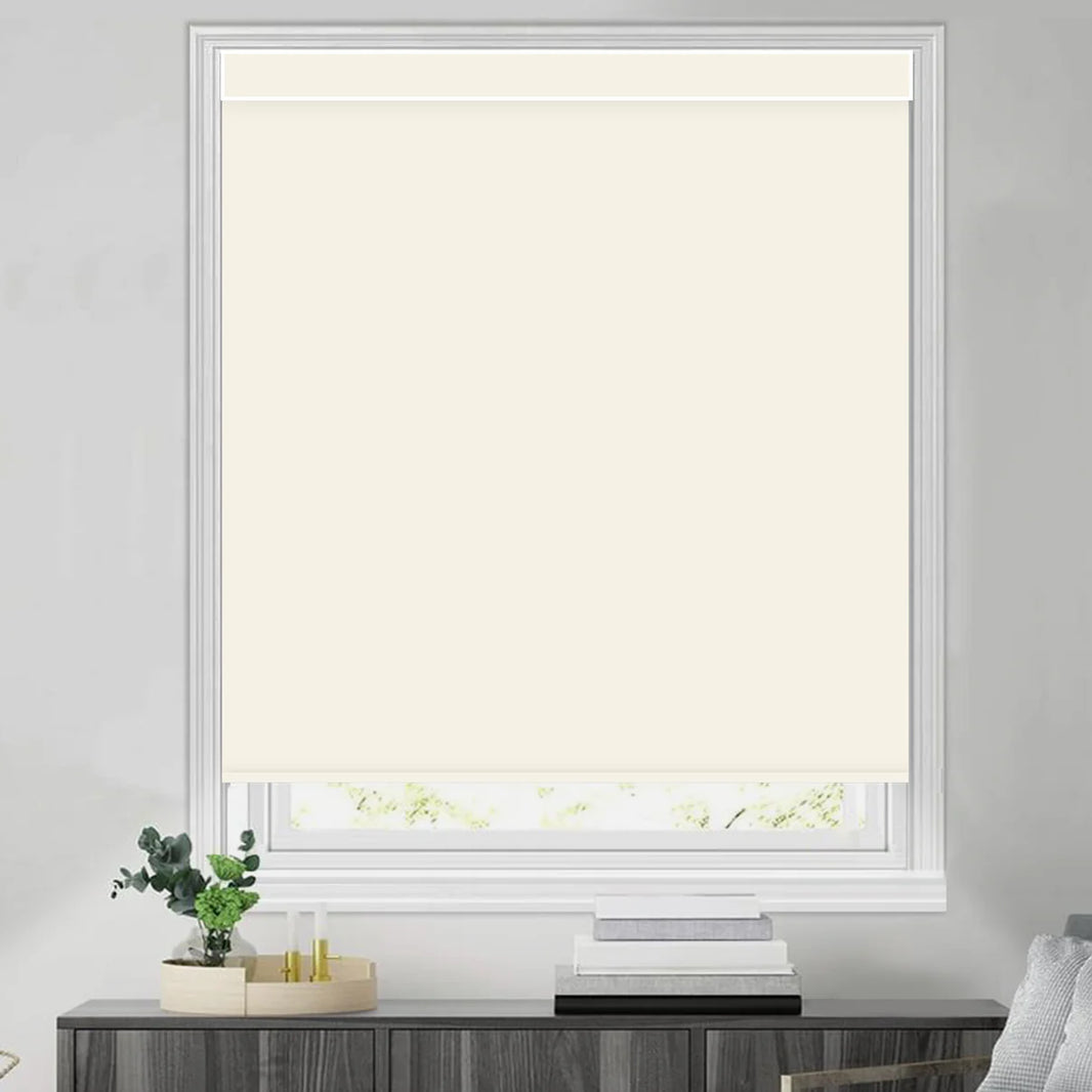 Sunelo Motorized Roller Shades 100% Blackout - Pure