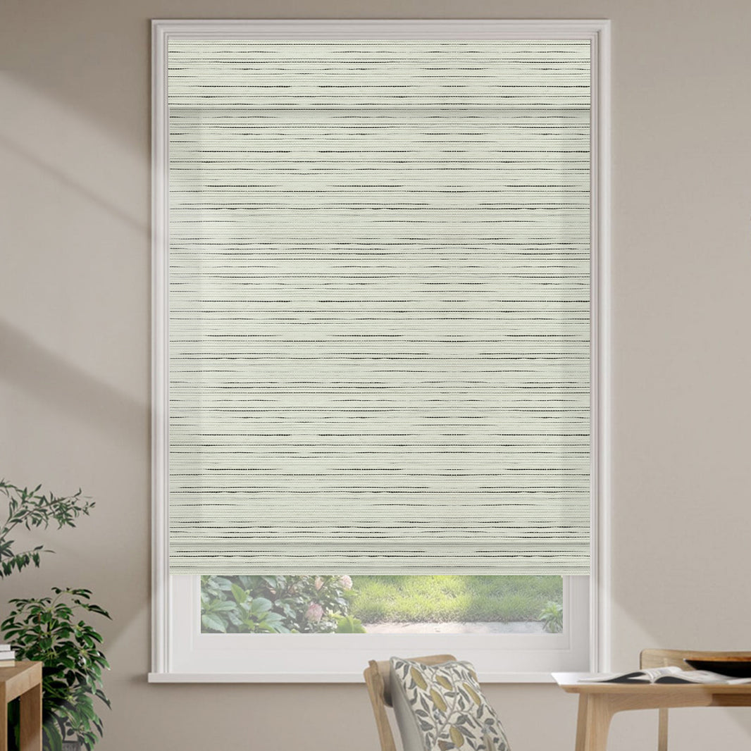 Sunnelo Motorized Woven Wood Shades 50%/70%/100% Blackout - Designer