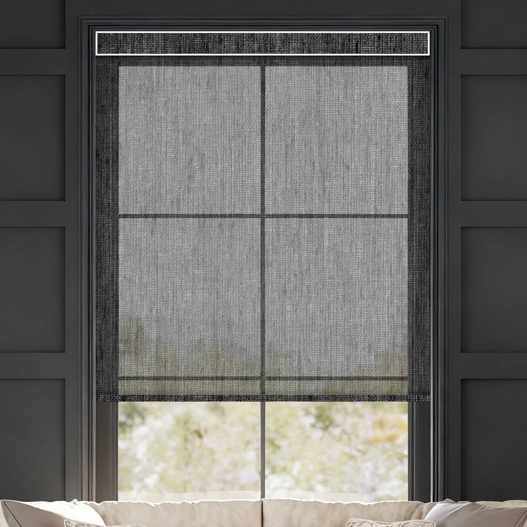 Sunelo Motorized Light Filtering Roller Shades 50% Blackout - Sheer
