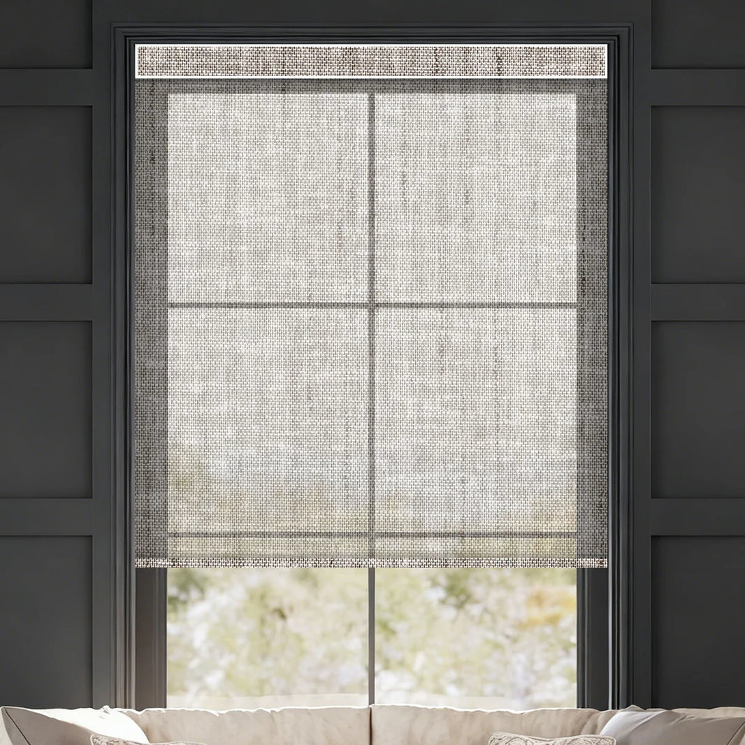 Sunelo Motorized Light Filtering Roller Shades 50% Blackout - Sheer