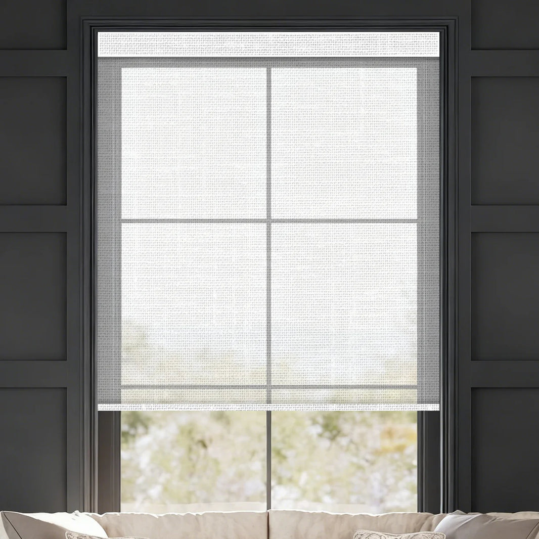 Sunelo Motorized Light Filtering Roller Shades 50% Blackout - Sheer