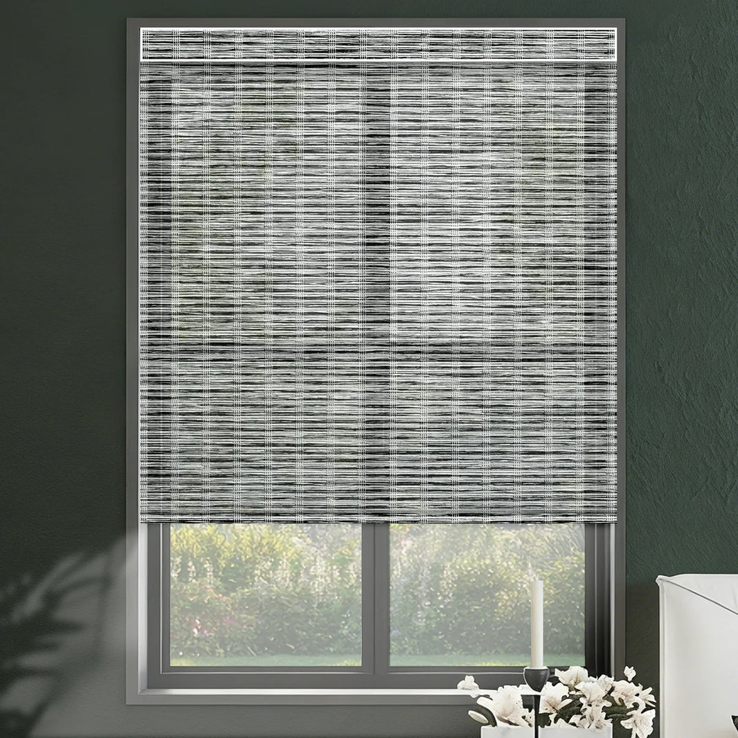 Sunelo Motorized Light Filtering Roller Shades 50% Blackout - Woven
