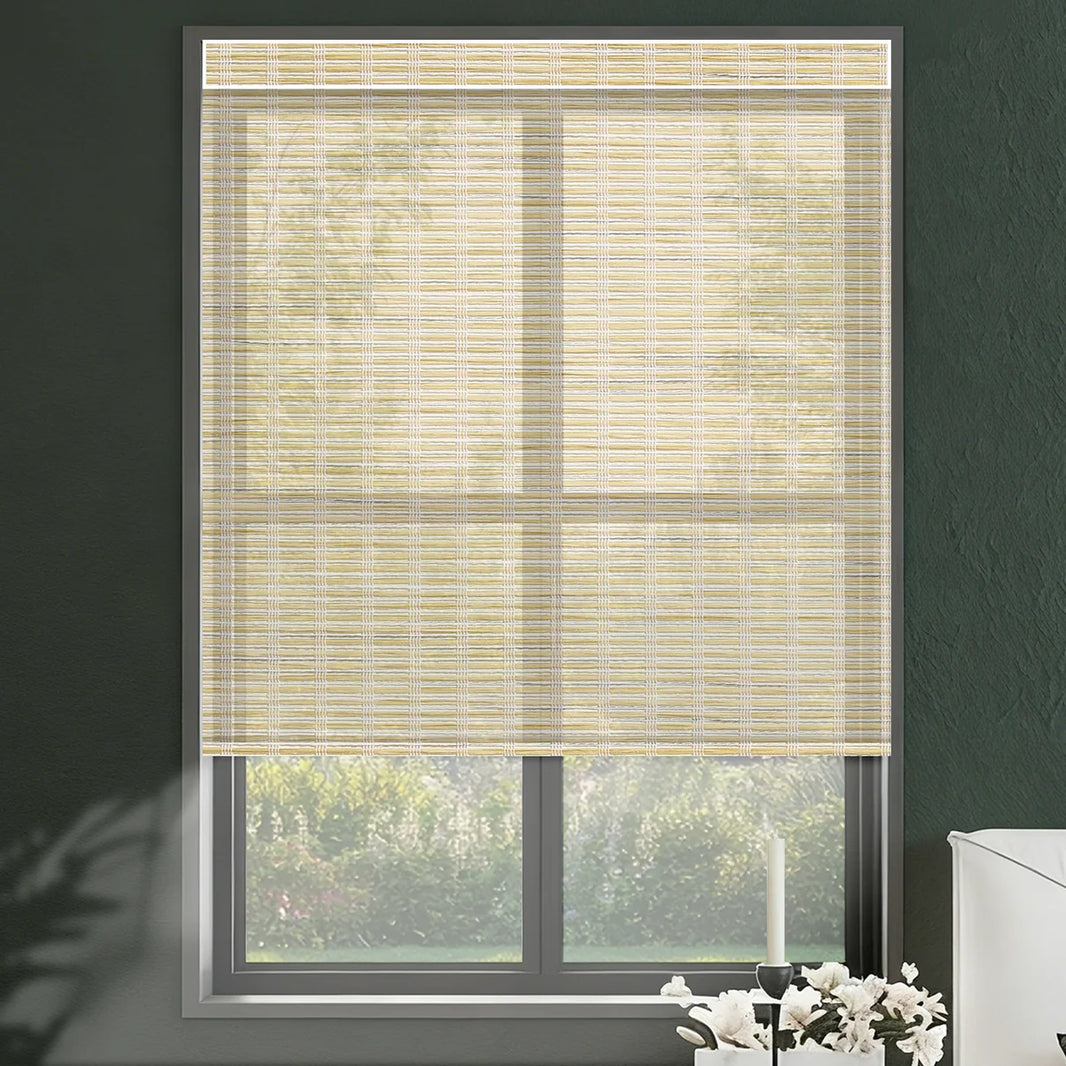 Sunelo Motorized Light Filtering Roller Shades 50% Blackout - Woven
