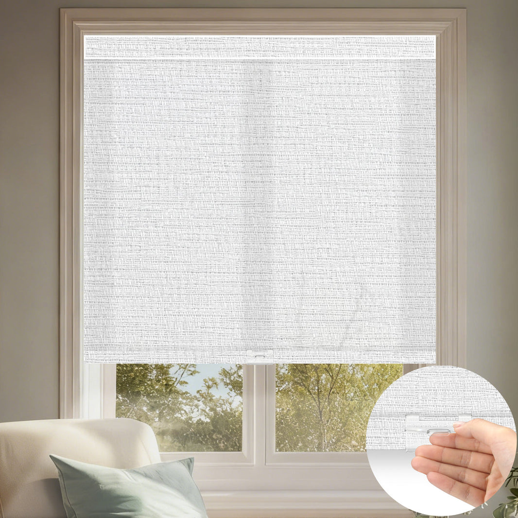 Sunelo Cordless Light Filtering Roller Shades 75% Blackout - Aqua Waves