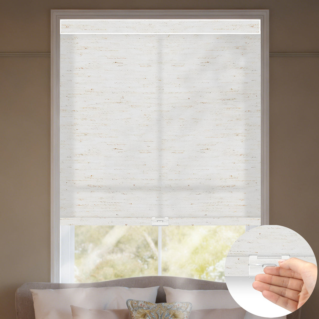 Sunelo Cordless Light Filtering Roller Shades 75% Blackout - Linen