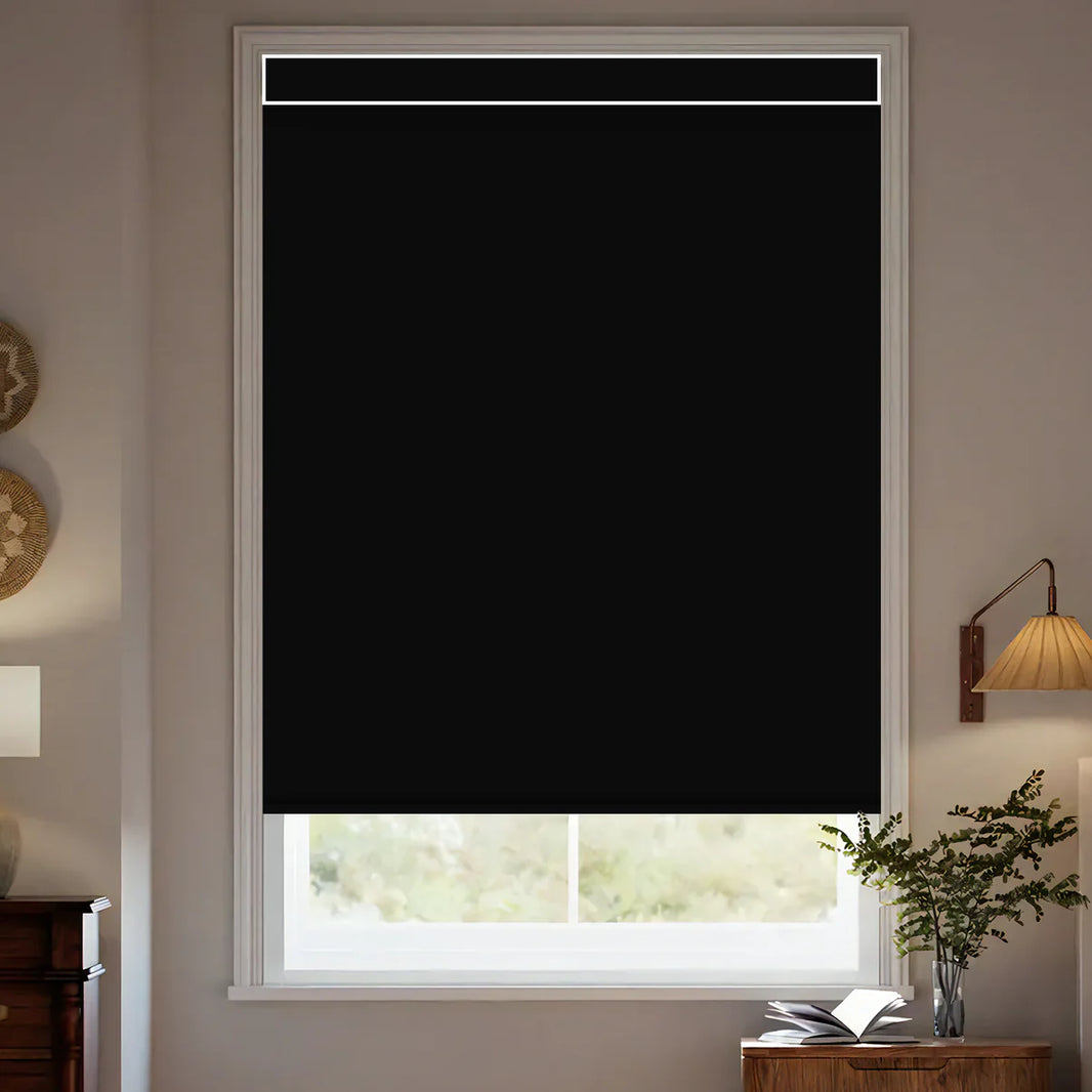 Sunelo Motorized Roller Shades 100% Blackout - Waterproof Vinyl